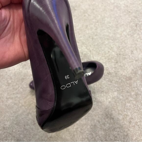 ALDO Purple Leather 4" Pump Heels Size 39 - Picture 5 of 14
